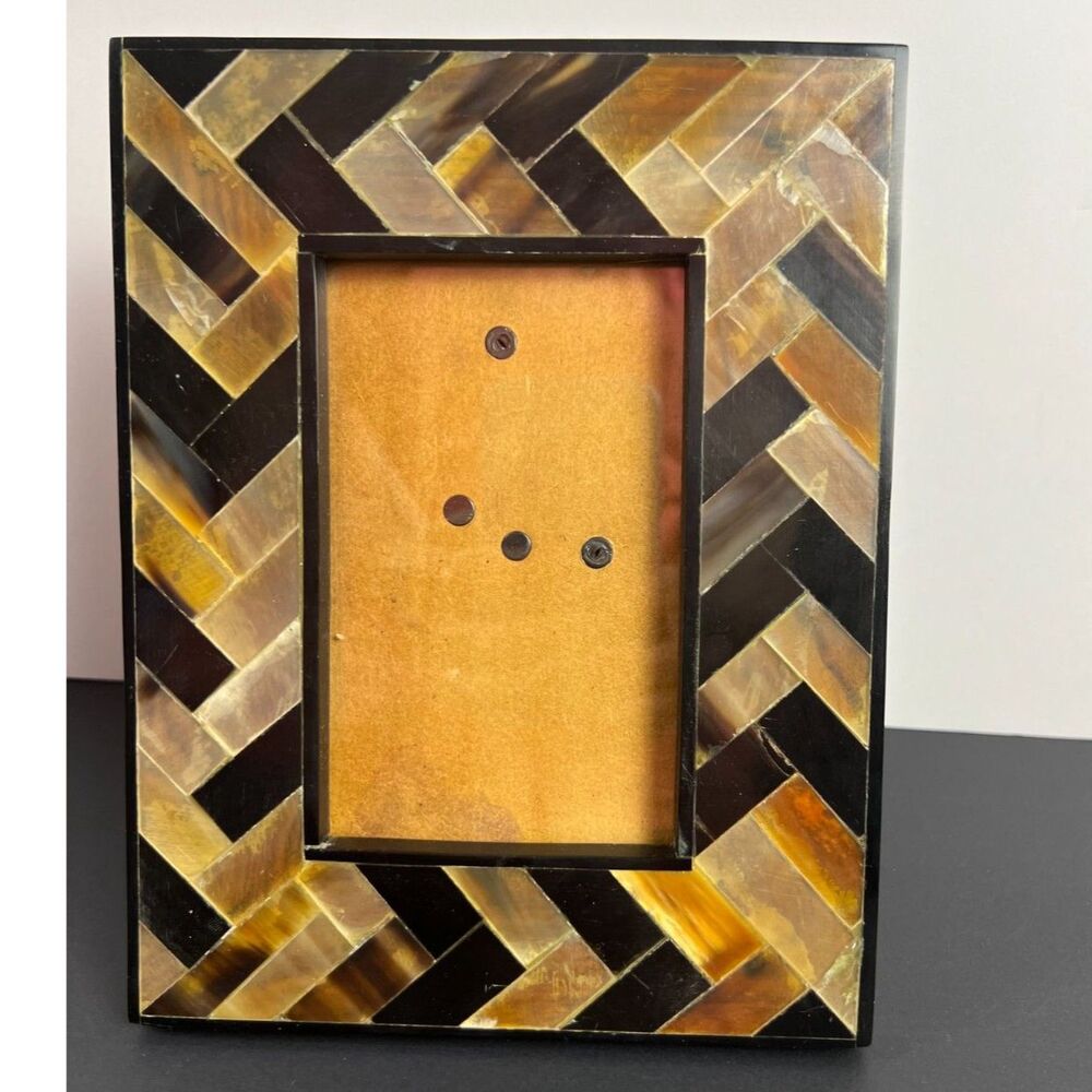Pier 1 Horn Mosaic Frame Herringbone Tabletop 4x6